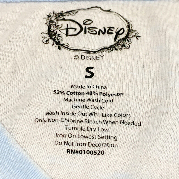 Disney Little Mermaid Slub Tee Shirt Top Size S Ariel Blue Green Short Sleeves - Picture 10 of 10